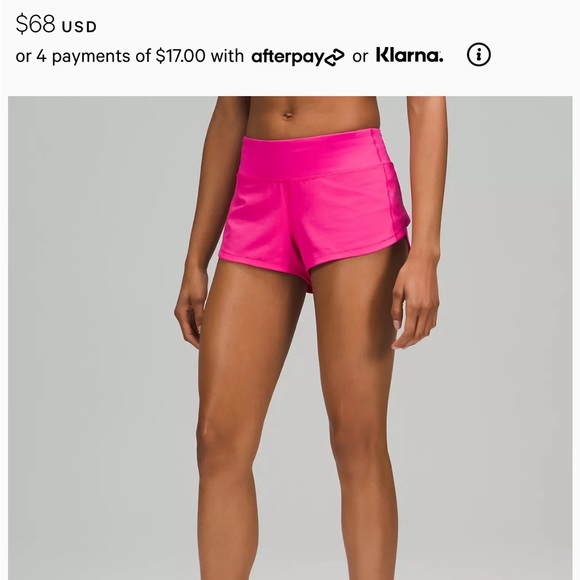 Lululemon Speed Up Low-Rise Lined Short 2.5””, sonic pink. - Picture 1 of 3